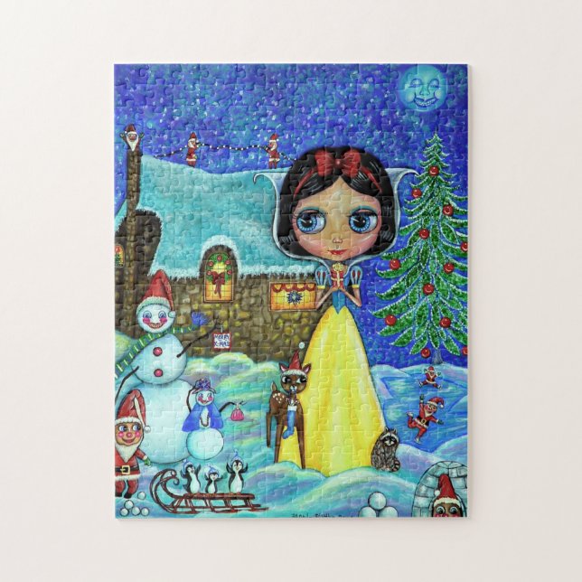 Snowy White Christmas Big Eye Doll Deer Elves Nied (Vertikal)