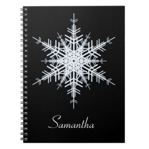 Snowy White Snowflake Notebook Notizblock