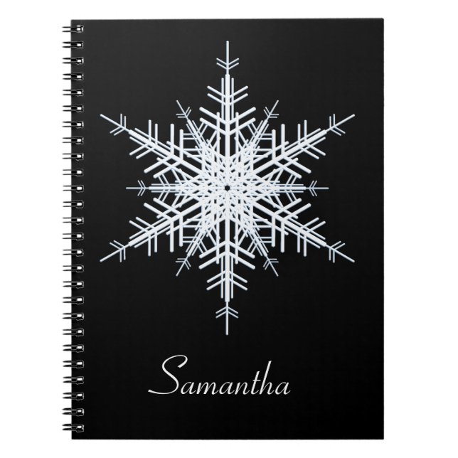 Snowy White Snowflake Notebook Notizblock (Vorderseite)