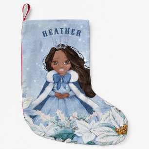 Snowy Winter African American Princess Kleiner Weihnachtsstrumpf