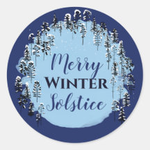 Snowy Winter Blue Forest Merry Solstice Urlaub
