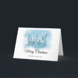 Snowy Winter Christmas Gruß Feiertagskarte<br><div class="desc">Snowy Winter Weihnachten Grußkarte mit veränderlichem Text - Sie können Ihren Familiennamen und Jahr und Weihnachten Nachricht in der Karte hinzufügen.</div>