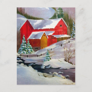 Snowy Winter Day Postcard Postkarte