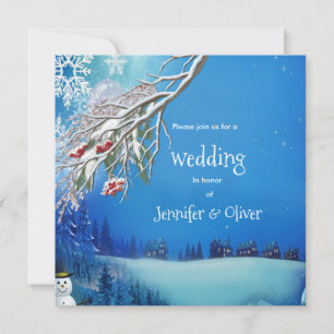 Snowy Winter Fantasy Wedite Einladung