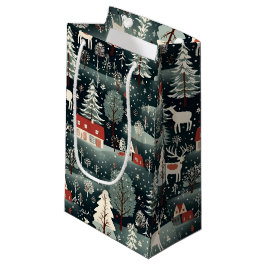 Snowy Winter Farmhouse  Kleine Geschenktüte