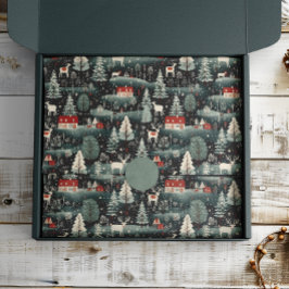 Snowy Winter Farmhouse Seidenpapier
