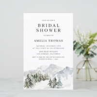 Snowy Winter Forest Bridal Dusche Einladung