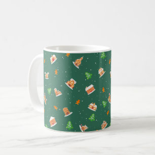 Snowy Winter Gingerbrot House Cookies Kaffeetasse
