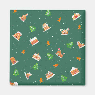 Snowy Winter Gingerbrot House Cookies Magnet