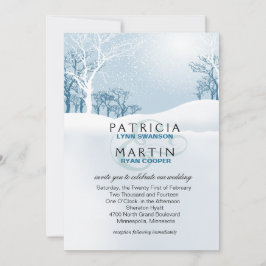 Snowy-Winter-Hochzeit - Eisblau Einladung