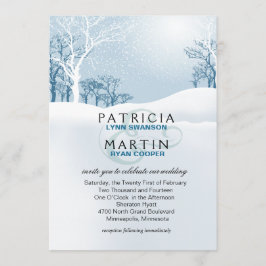 Snowy-Winter-Hochzeit - Eisblau Einladung