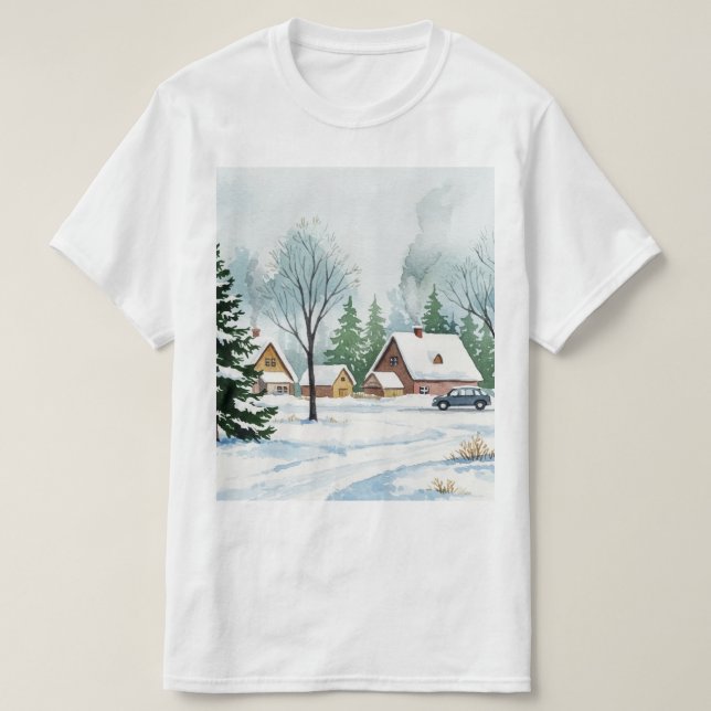 Snowy winter landscape T-Shirt (Design vorne)