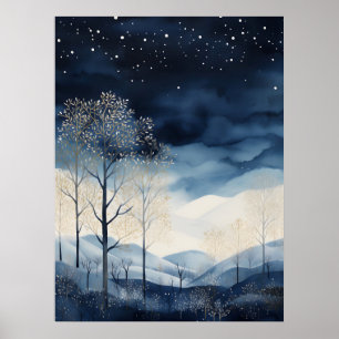Snowy Winter Landschaft Art Poster
