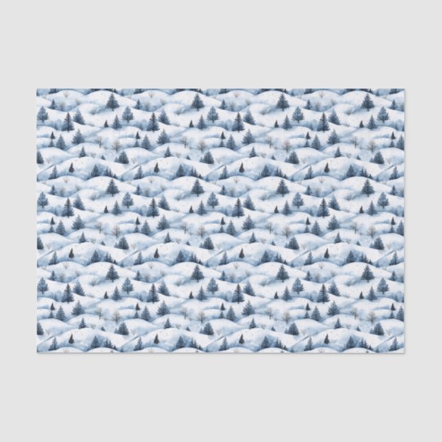 Snowy Winter Landschaft Gewebepapier Seidenpapier (Vorderseite)
