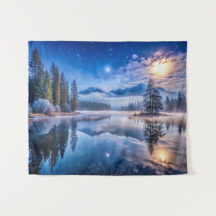 Snowy Winter Landschaft Kunstmuseum Wandteppich