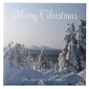 Snowy Winter Landschaft Weihnachten Fliese