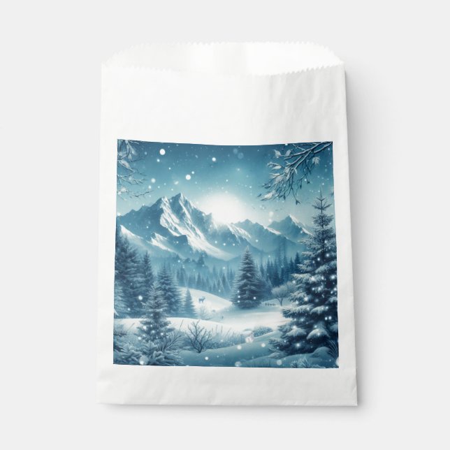 Snowy Winter Mountain Geschenktütchen (Vorderseite)