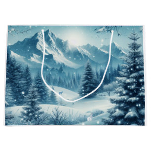 Snowy Winter Mountain Große Geschenktüte