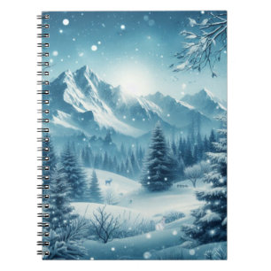 Snowy Winter Mountain Notizblock
