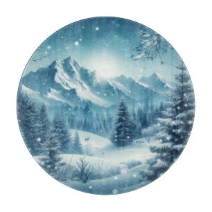 Snowy Winter Mountain Schneidebrett