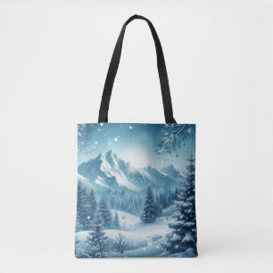 Snowy Winter Mountain Tasche