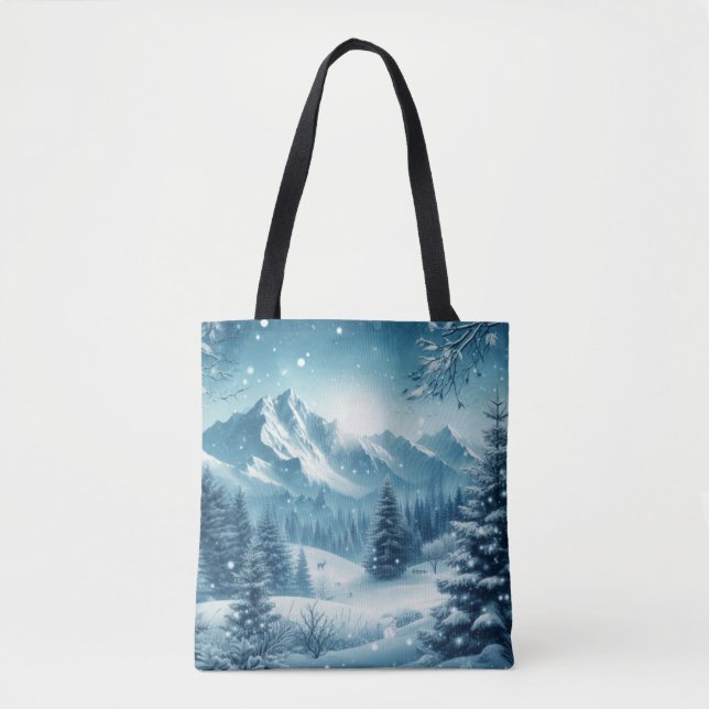 Snowy Winter Mountain Tasche (Vorderseite)