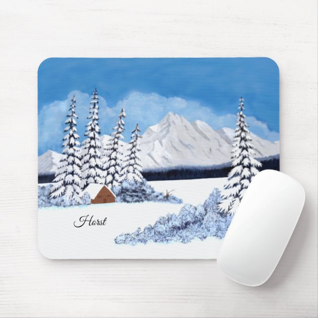 Snowy Winter Mousepad (Mit Mouse)