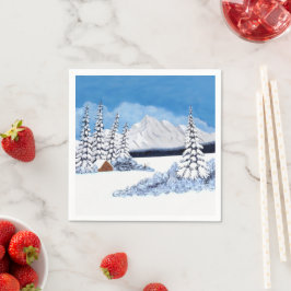 Snowy Winter Napkins Serviette