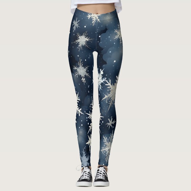 Snowy Winter Night Leggings (Vorderseite)