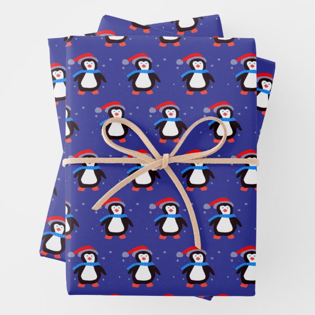 Snowy Winter Penguin Geschenkpapier Set (Beispiel)