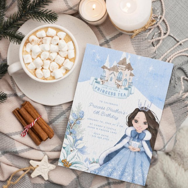 Snowy Winter Princess Tea Party Einladung (Von Creator hochgeladen)