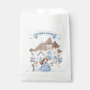 Snowy Winter Red Haired Princess Birthday Geschenktütchen