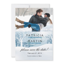 Snowy Winter Save the Date Foto - eisblau