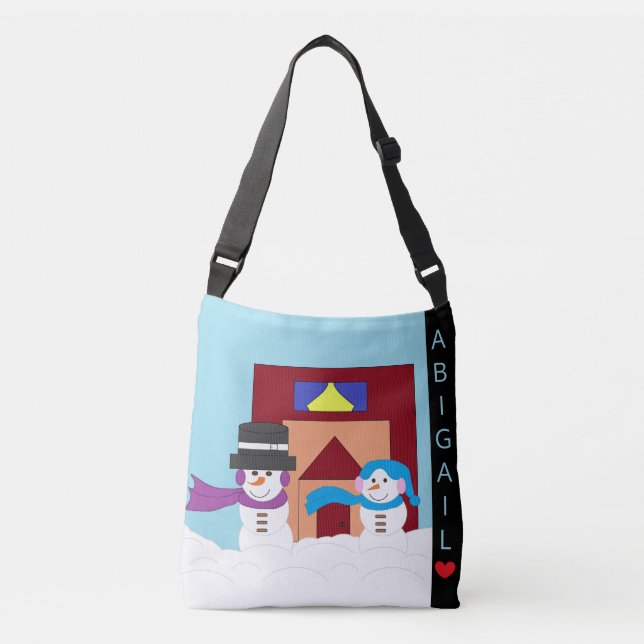 Snowy Winter Tragetaschen Mit Langen Trägern (Vorderseite)