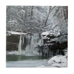 Snowy-Winter-Wasserfall Fliese