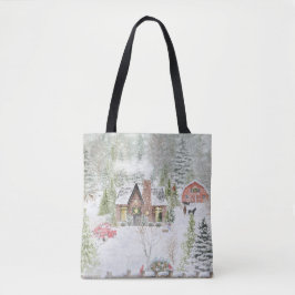 Snowy Winter Weihnachtslandschaft Szene Tasche