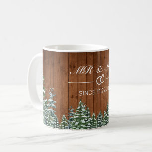 Snowy Wood & Forest Country Mr. and Mrs. Anniversa Kaffeetasse