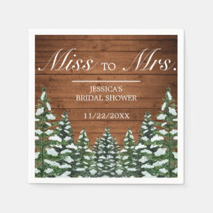 Snowy Wood & Forest Pine Brautparty Frau Lob Serviette