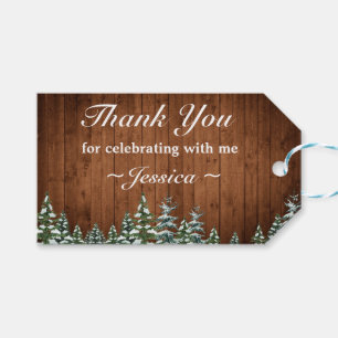Snowy Wood & Forest Pine Geburtstag Vielen Dank fü Geschenkanhänger