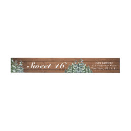 Snowy Wood & Forest Rural Pine Sweet 16 Birthday