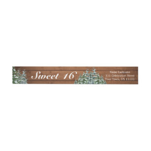 Snowy Wood & Forest Rural Pine Sweet 16 Birthday