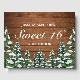Snowy Wood & Forest Rural Tiara Sweet 16 Geburtsta Gästebuch