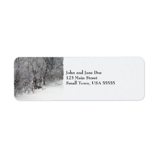 Snowy Woods Rücksendeadressen-Aufkleber