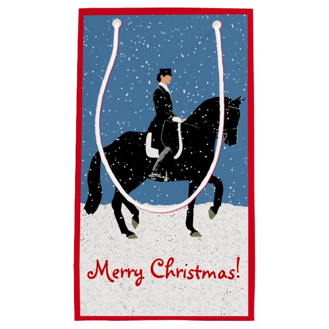Snowydressage-Pferdeweihnachten Kleine Geschenktüte (Vorderseite)