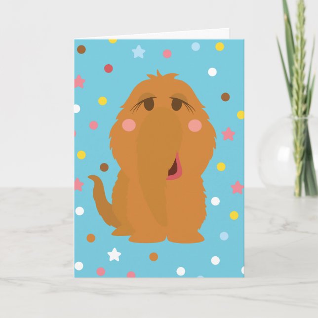 Snuffleupagus Blaue Sterne und Punktmuster Karte (Vorderseite)