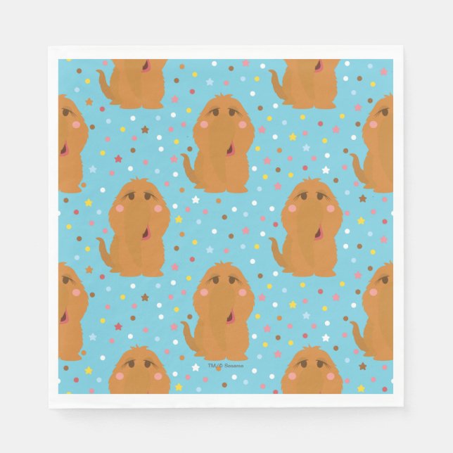 Snuffleupagus Blaue Sterne und Punktmuster Serviette (Vorderseite)