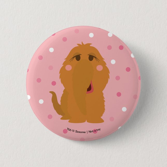 Snuffleupagus Pink Polka Dot Pattern Button (Vorderseite)