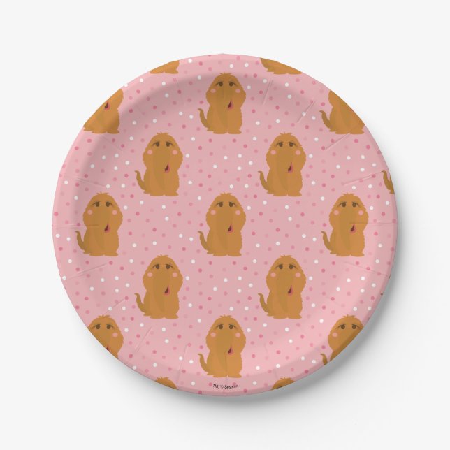 Snuffleupagus Pink Polka Dot Pattern Pappteller (Vorderseite)