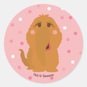 Snuffleupagus Pink Polka Dot Pattern Runder Aufkleber