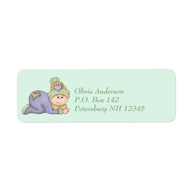Snuggle Baby Boy - Green & Lila Baby Dusche (Vorne)